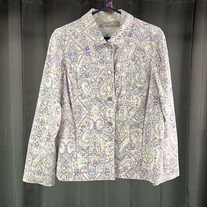Chicos Paisley Print Button Jacket